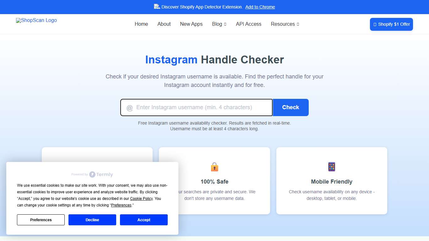 Free Instagram Handle Checker - Check Username Availability | ShopScan